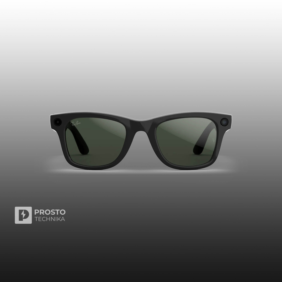 Ray-Ban Wayfarer (Gen 2) Глянцевый Чёрный с Прозрачно-Графитовыми-Зелёными Линзами (Transitions Graph Green)